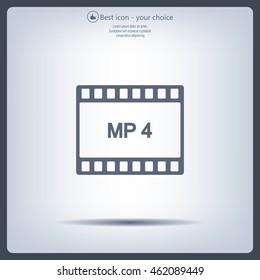 MP4 video file extension icon vector.