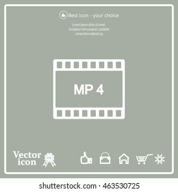 MP4 video file extension icon vector.