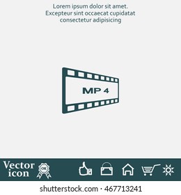 MP4 video file extension icon vector.