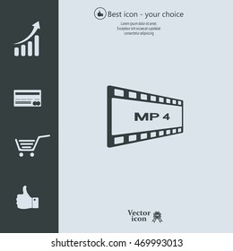 MP4 video file extension icon vector.