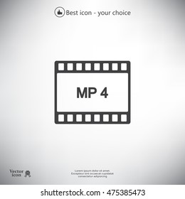 MP4 video file extension icon vector.