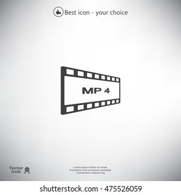MP4 video file extension icon vector.