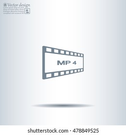 MP4 video file extension icon vector.