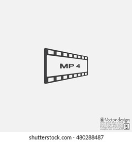 MP4 video file extension icon vector.
