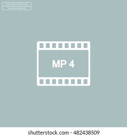 MP4 video file extension icon vector.