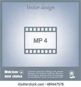 MP4 video file extension icon vector.