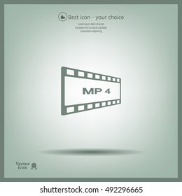 MP4 video file extension icon vector.