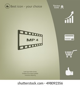 MP4 video file extension icon vector.