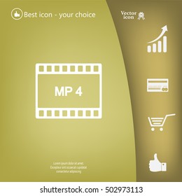 MP4 video file extension icon vector.