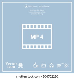 MP4 Video File Extension Icon Vector.