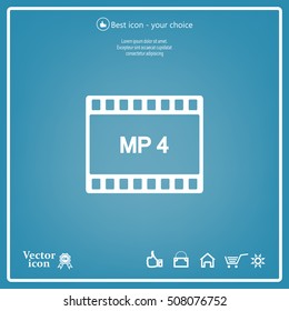 MP4 video file extension icon vector.