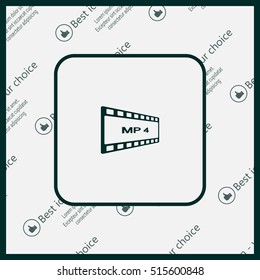 MP4 video file extension icon vector.
