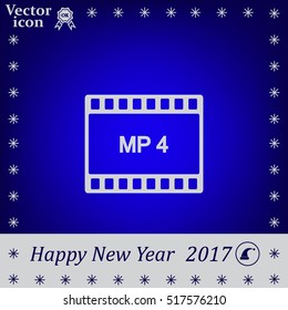 MP4 video file extension icon vector.