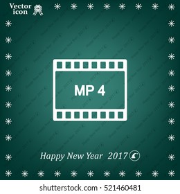 MP4 video file extension icon vector.