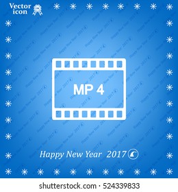 MP4 video file extension icon vector.