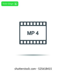 MP4 Video File Extension Icon Vector.