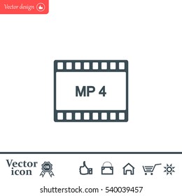 MP4 video file extension icon vector.