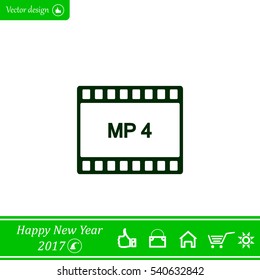 MP4 video file extension icon vector.