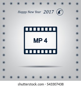 MP4 video file extension icon vector.