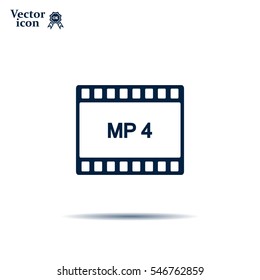 MP4 video file extension icon vector.