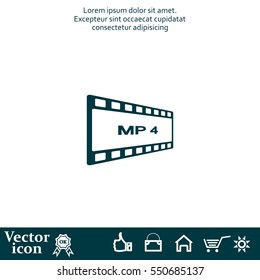 MP4 video file extension icon vector.