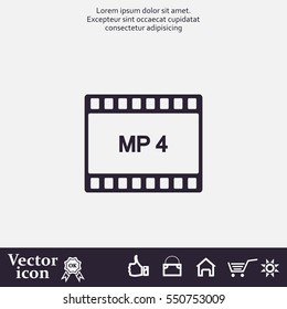 MP4 video file extension icon vector.