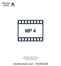 MP4 video file extension icon vector.