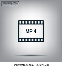 MP4 video file extension icon vector.