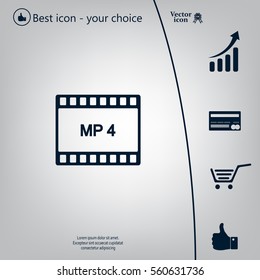 MP4 video file extension icon vector.