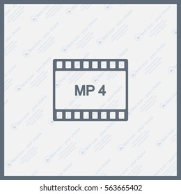 MP4 video file extension icon vector.