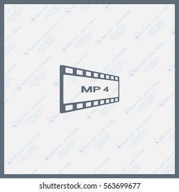 MP4 video file extension icon vector.