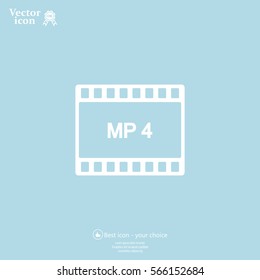 MP4 video file extension icon vector.