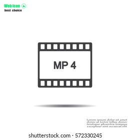 MP4 video file extension icon vector.