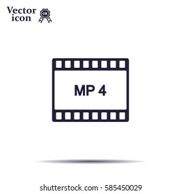 MP4 video file extension icon vector.