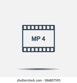 MP4 video file extension icon vector.