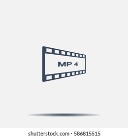 MP4 video file extension icon vector.