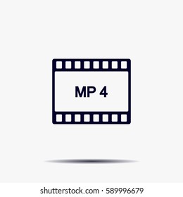 MP4 video file extension icon vector.