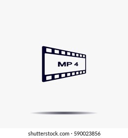 MP4 video file extension icon vector.