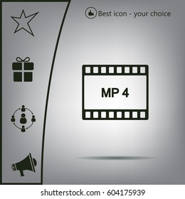 MP4 video file extension icon vector.