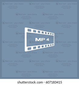 MP4 video file extension icon vector.