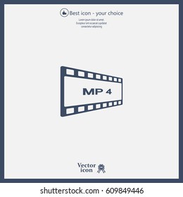 MP4 video file extension icon vector.