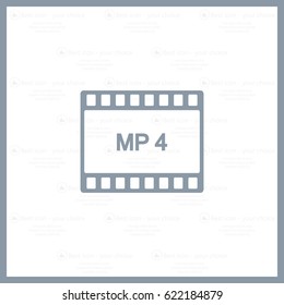 MP4 video file extension icon vector.