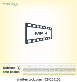 MP4 video file extension icon vector.