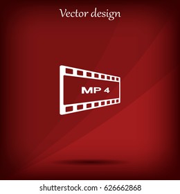 MP4 video file extension icon vector.