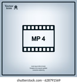 MP4 video file extension icon vector.