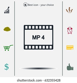 MP4 video file extension icon vector.