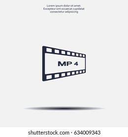 MP4 video file extension icon vector.