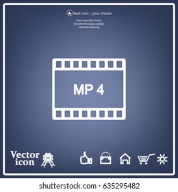 MP4 video file extension icon vector.