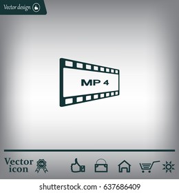 MP4 video file extension icon vector.