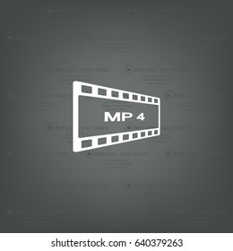 MP4 video file extension icon vector.